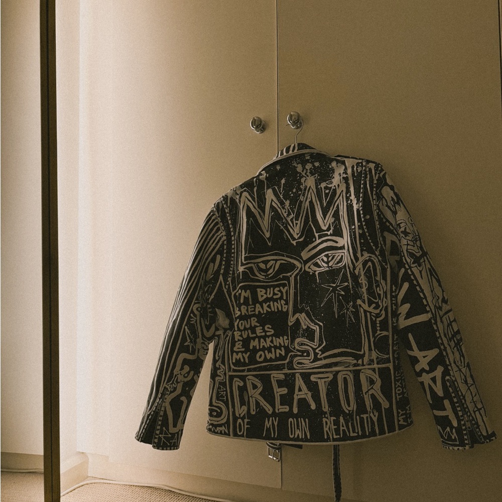 Rare Hand Painted Leather Jacket From London